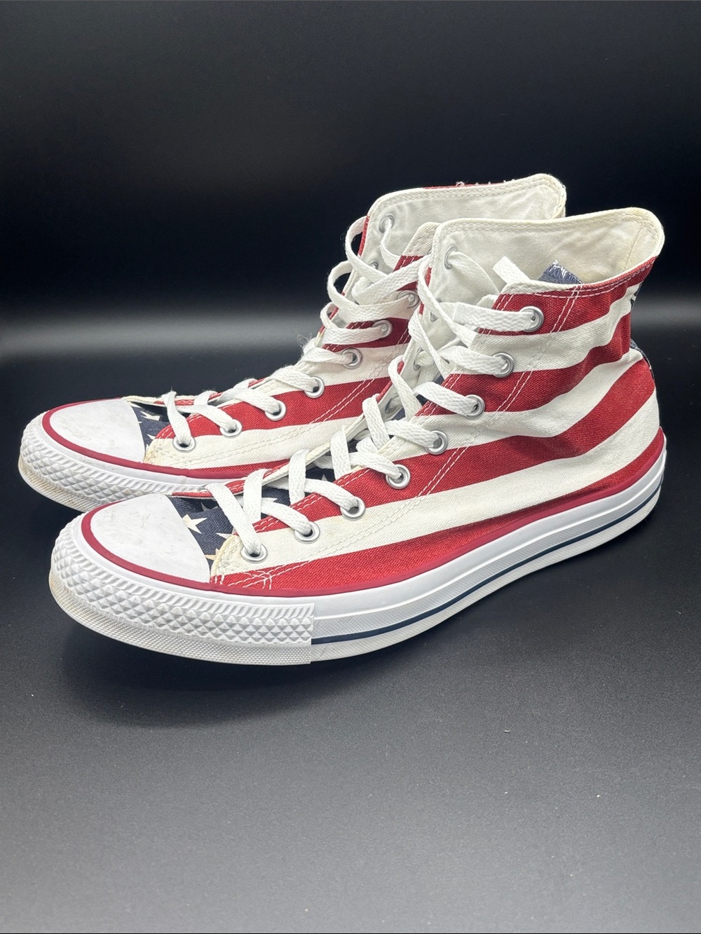 Converse American Flag High-Top Sneakers, Red, White & Blue,Men’s 11/Women’s 13